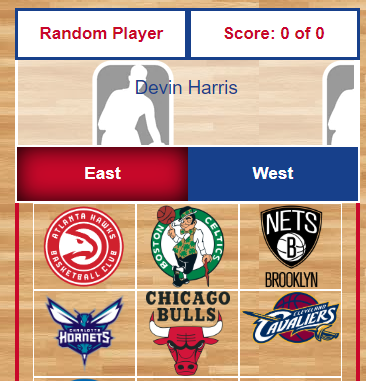 Image of my NBA Team Guessing game